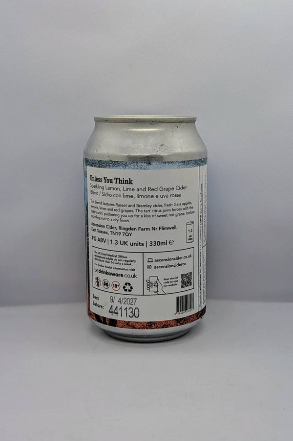 ASCENTION CIDER/Unless You Think / アンレス ユーシンク 4% ABV 330ml