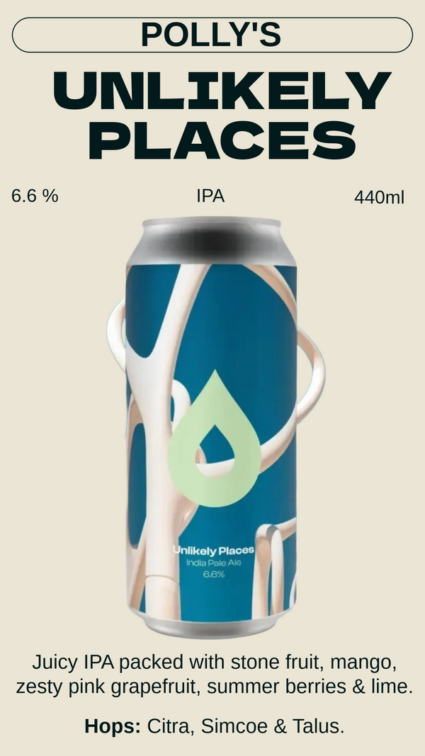 POLLY'S - UNLIKELY PLACES アンライクリー・プレイシズ - IPA  6.6% BBF 2027-03-08