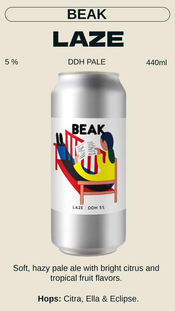 Beak/  Laze レイズ DDH Pale Ale 5% ABV 440ml　賞味期限　2026/12/2