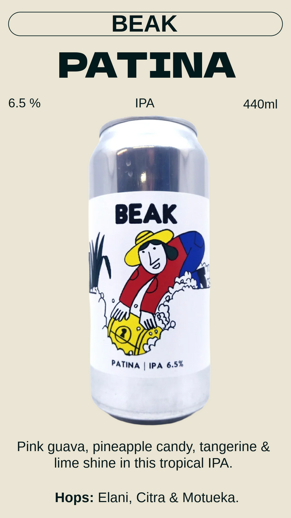 Beak/Patina パティナ IPA 6.5% ABV 440ml　賞味期限　2026/12/9